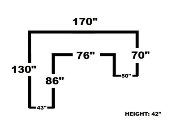 Large 4-Piece Black Sectional Sofa with 9 Decorative Pillows - Image 6